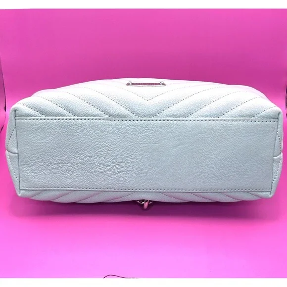 Rebecca Minkoff Edie Flap Shoulder Bag Perla Quilted Leather Silver Hardware - Picture 6 of 14